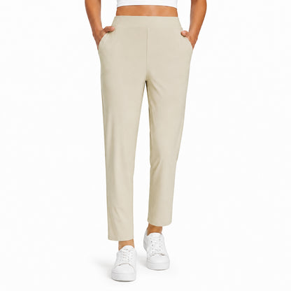 Women's High Waist Stretch Ankle Pants with Pockets – Golf, Work & Casual