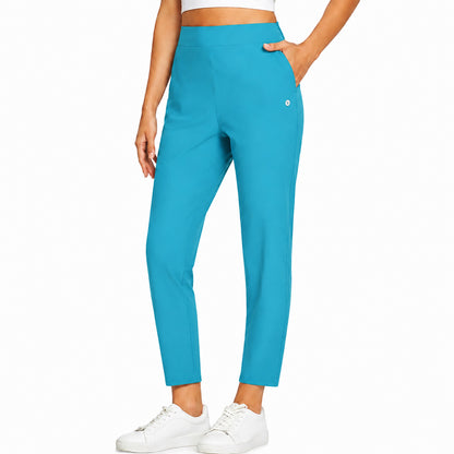 Women's High Waist Stretch Ankle Pants with Pockets – Golf, Work & Casual
