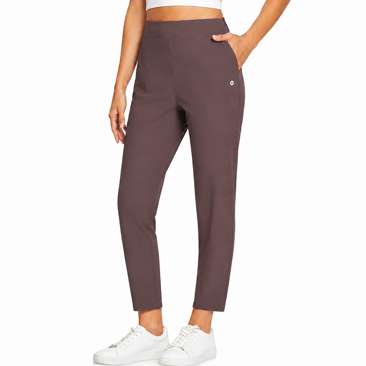 Women's High Waist Stretch Ankle Pants with Pockets – Golf, Work & Casual