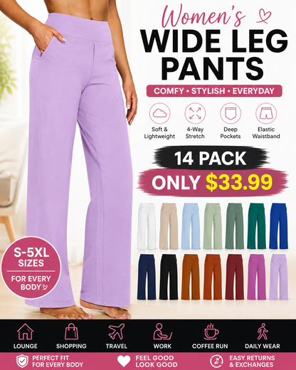 [Last Day Promotion]Women's wide leg pants with pockets