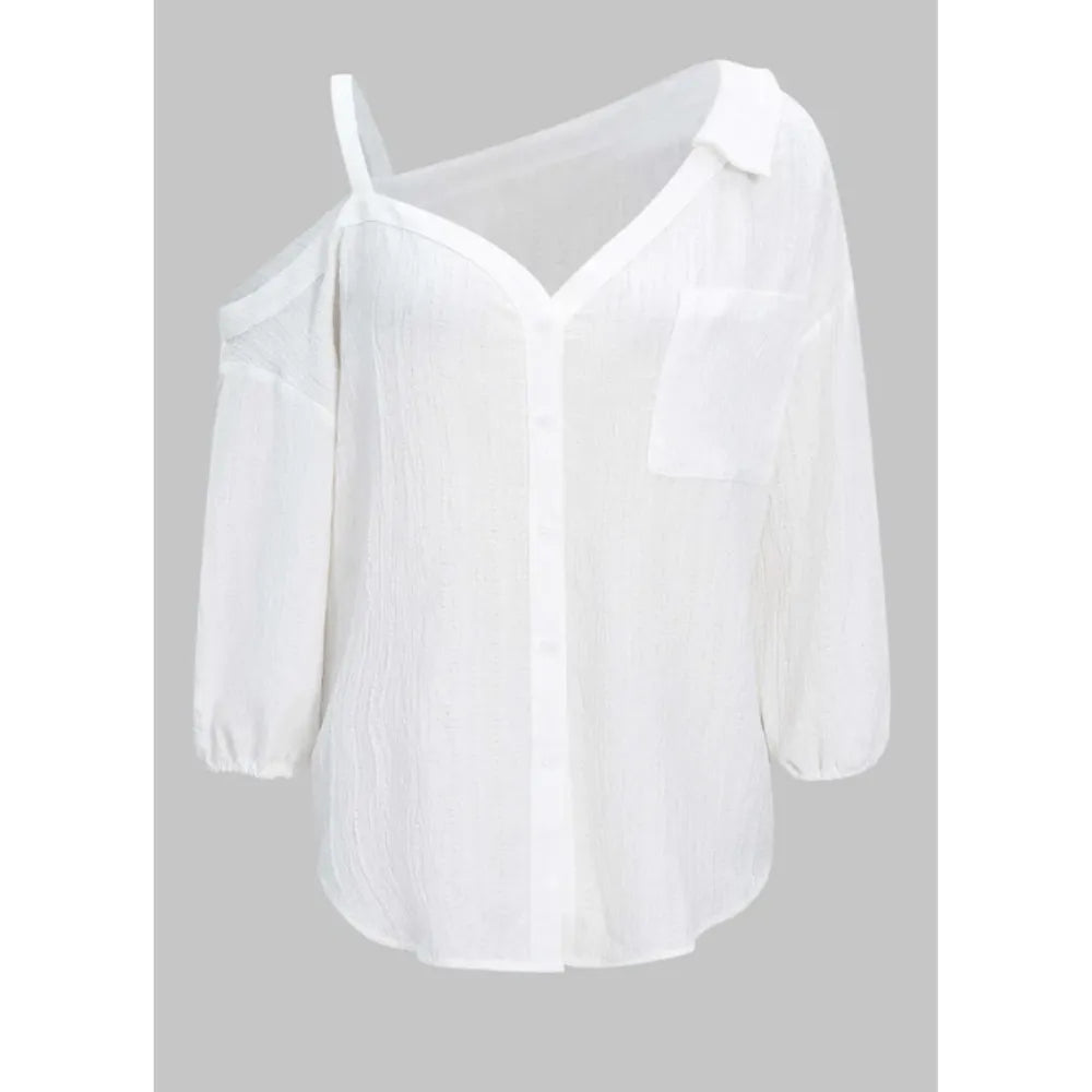 💖Limited Time $24 Bundle Deal💖 – 8pcs Women’s Asymmetric Cold Shoulder Blouse, Elegant Spring Summer Casual Tops