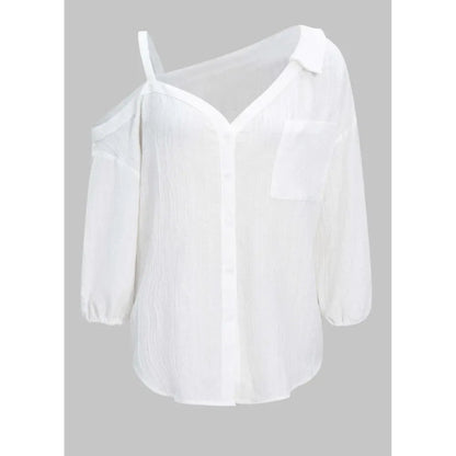 💖Limited Time $24 Bundle Deal💖 – 8pcs Women’s Asymmetric Cold Shoulder Blouse, Elegant Spring Summer Casual Tops