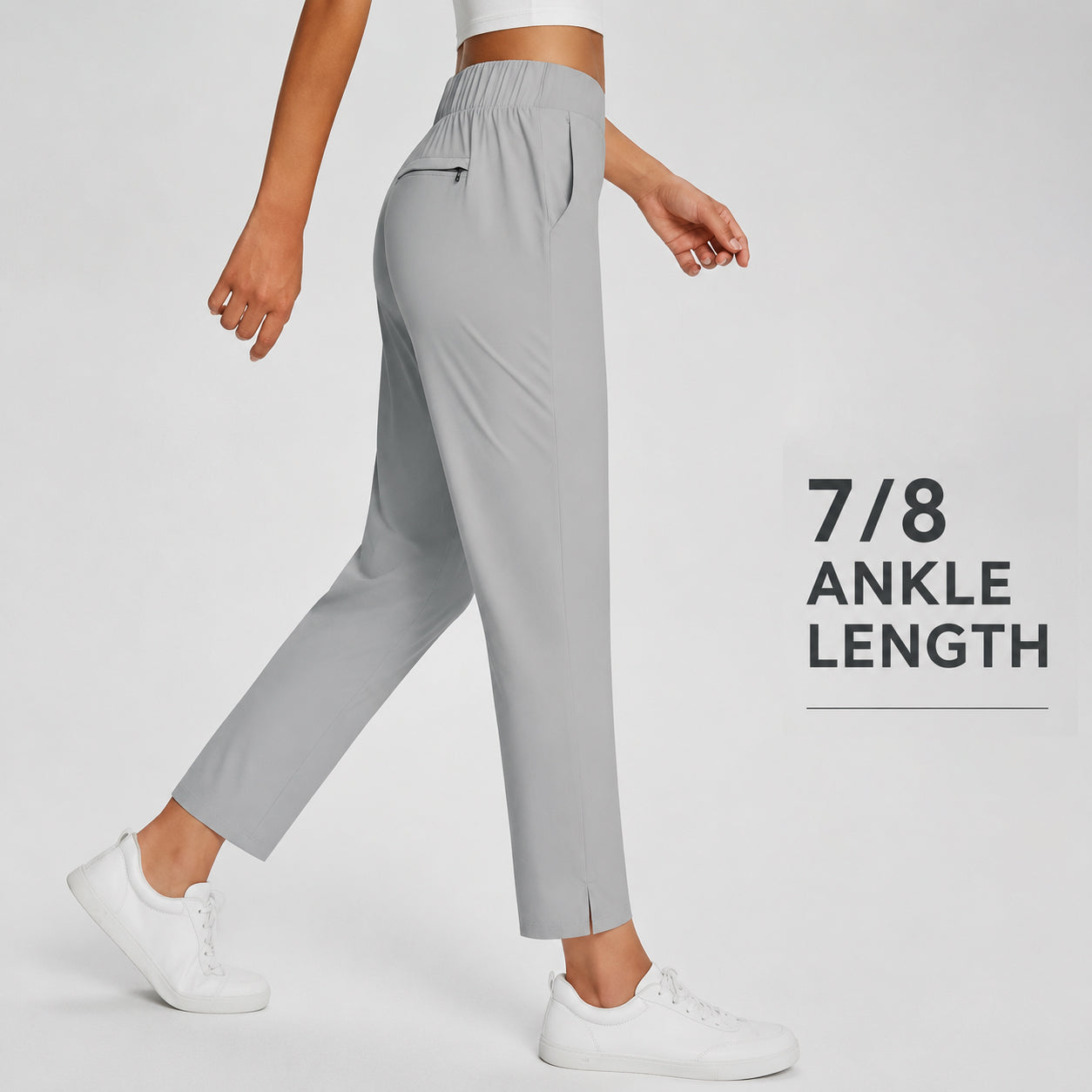Women's High Waist Stretch Ankle Pants with Pockets – Golf, Work & Casual