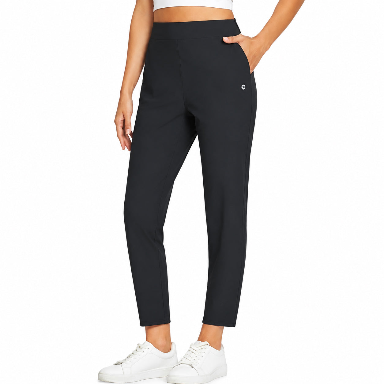 Women's High Waist Stretch Ankle Pants with Pockets – Golf, Work & Casual