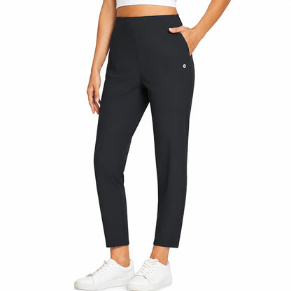 Women's High Waist Stretch Ankle Pants with Pockets – Golf, Work & Casual