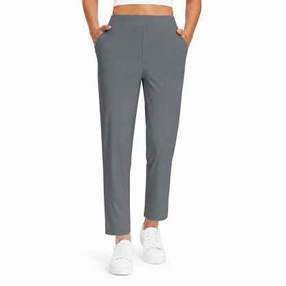Women's High Waist Stretch Ankle Pants with Pockets – Golf, Work & Casual
