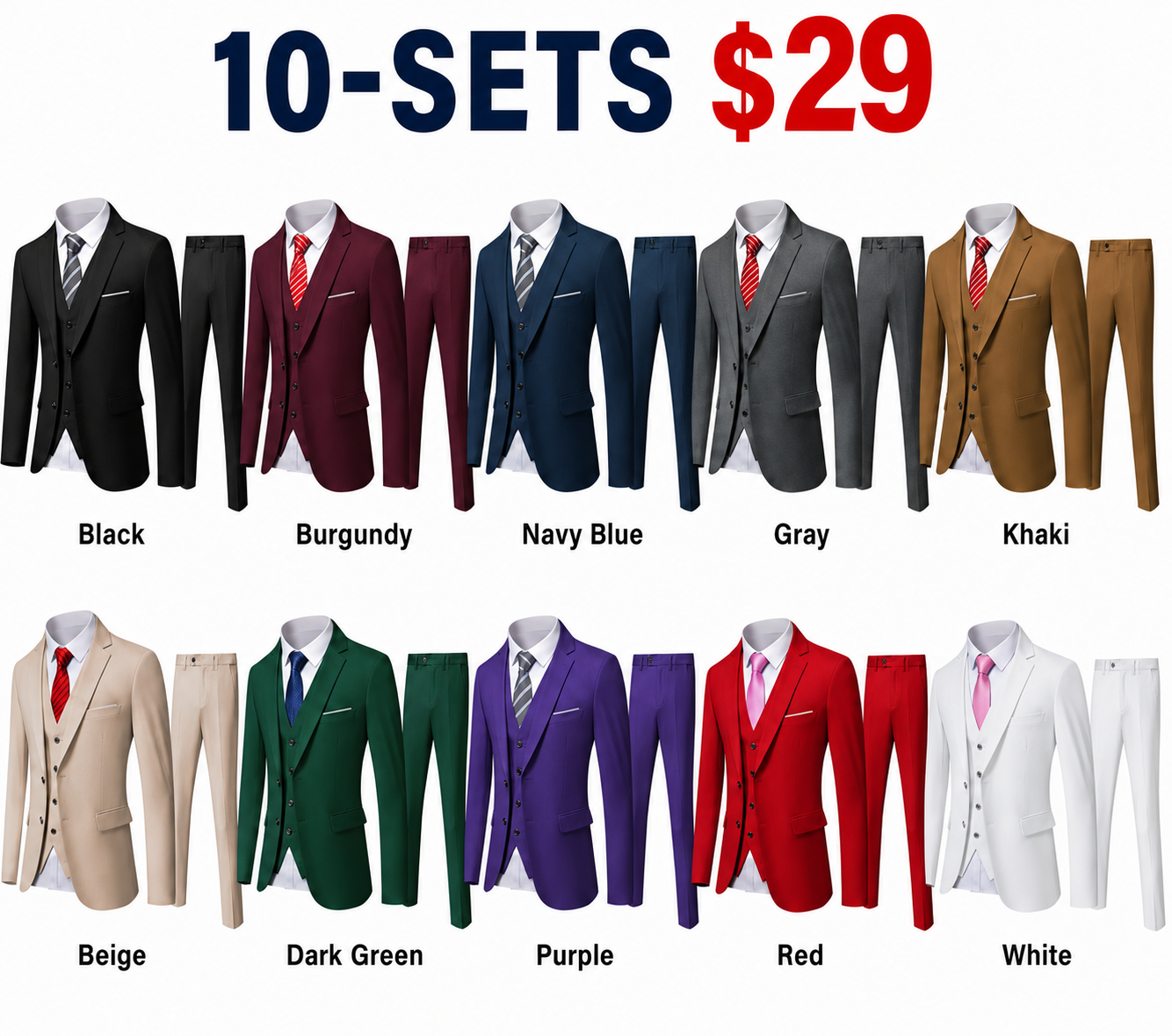 Men's Formal  with Vest & Tie