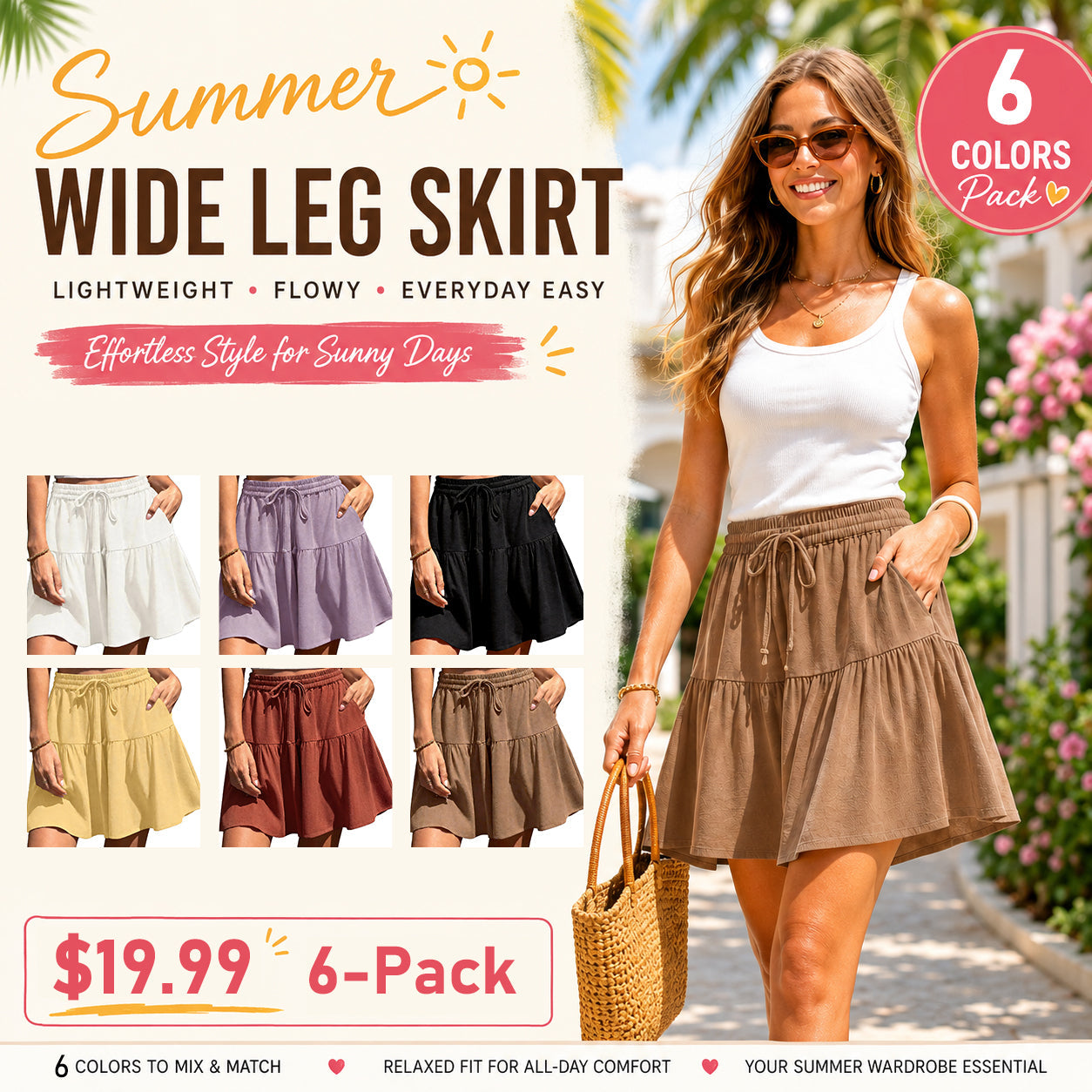 Womens Linen BlendWide Leg Flowy CulotteShorts DrawstringLoose Fit SummerCasual LightweightComfy Vacation Wear