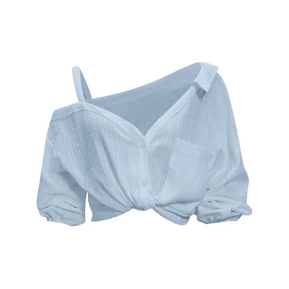 💖Limited Time $24 Bundle Deal💖 – 8pcs Women’s Asymmetric Cold Shoulder Blouse, Elegant Spring Summer Casual Tops