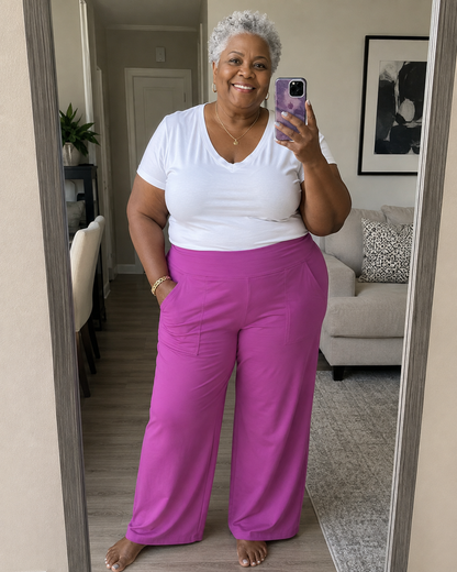 [Last Day Promotion]Women's wide leg pants with pockets