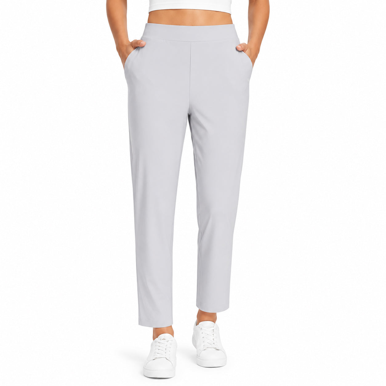 Women's High Waist Stretch Ankle Pants with Pockets – Golf, Work & Casual
