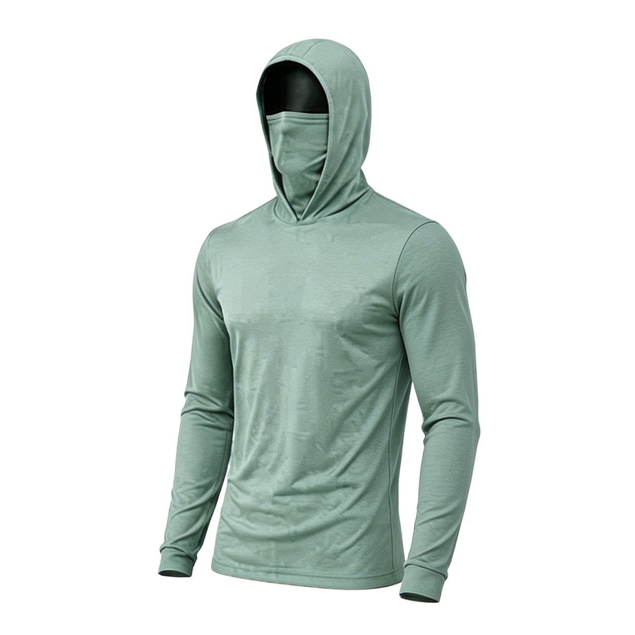Men's UPF 50+ Long-Sleeve Sun-Protection Hoodie (with Sleeve Pocket and Face Mask)