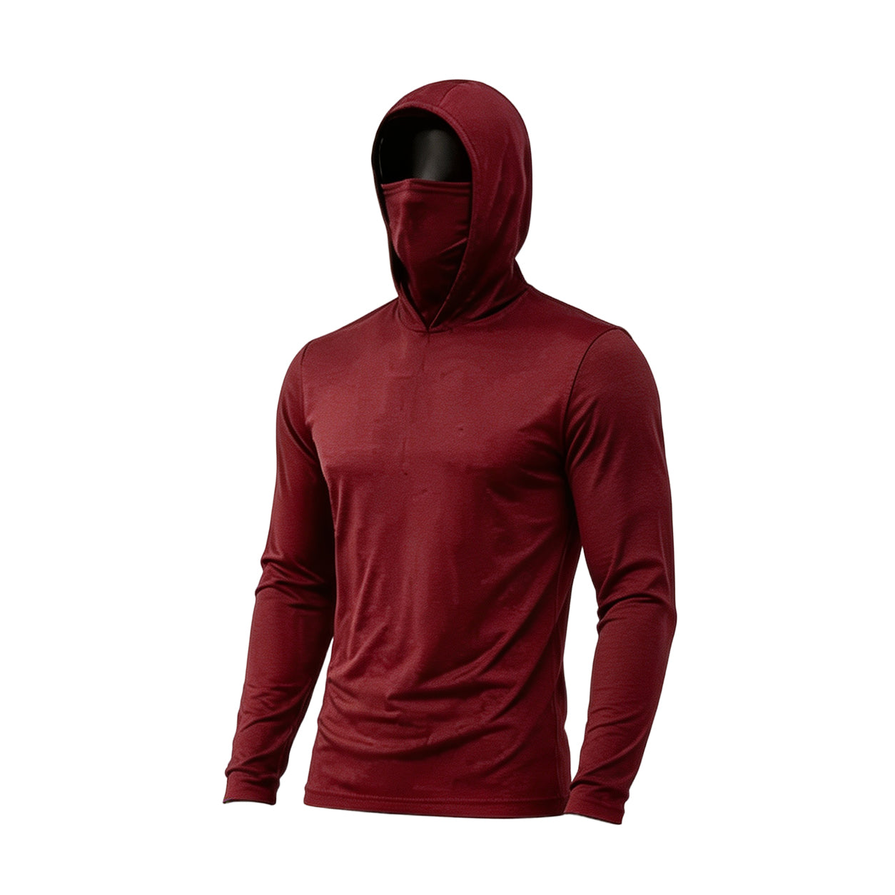 Men's UPF 50+ Long-Sleeve Sun-Protection Hoodie (with Sleeve Pocket and Face Mask)
