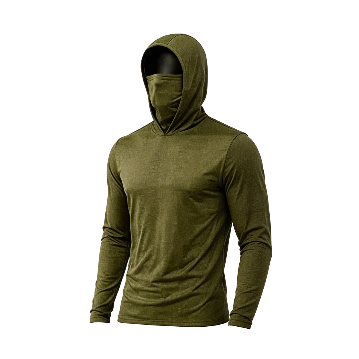 Men's UPF 50+ Long-Sleeve Sun-Protection Hoodie (with Sleeve Pocket and Face Mask)