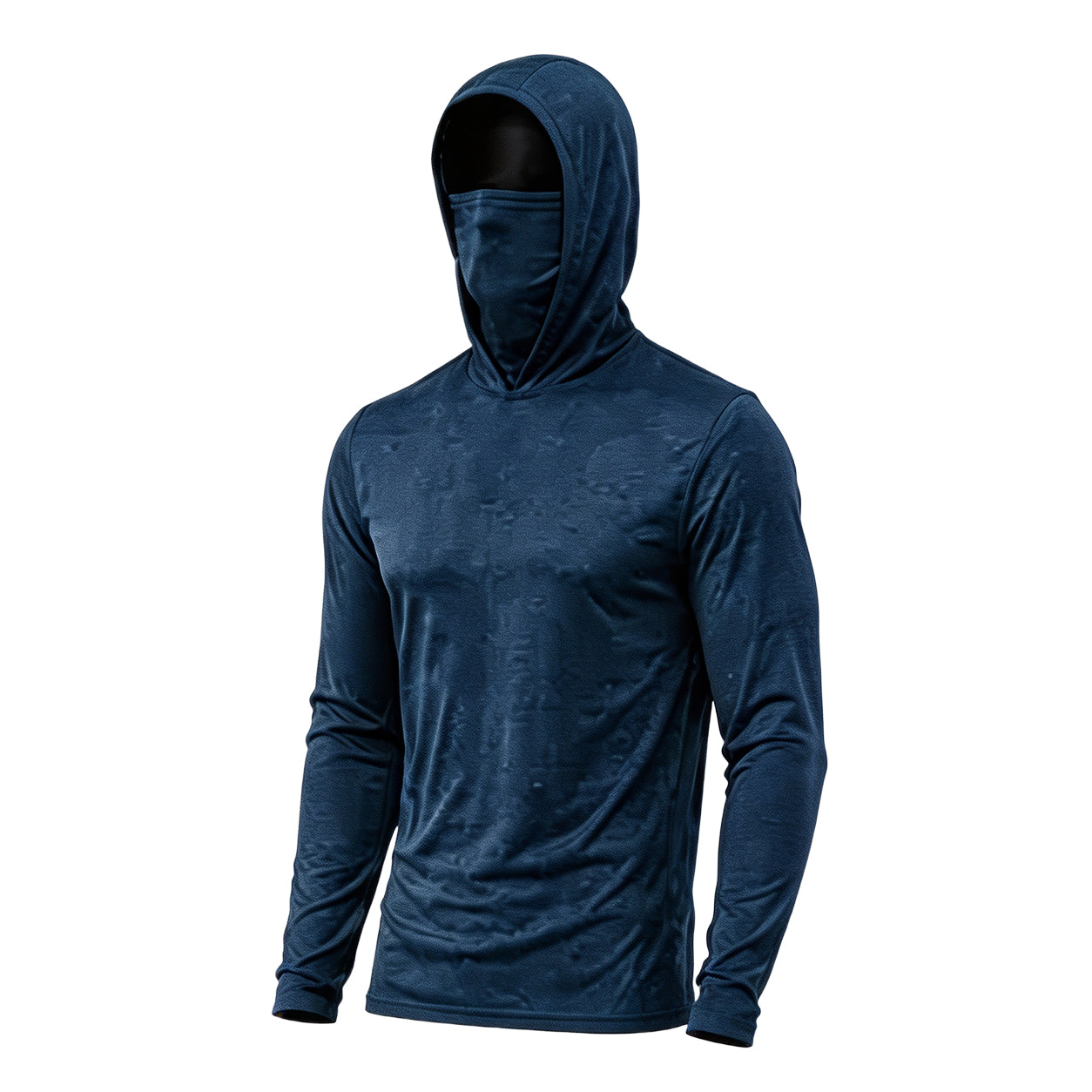 Men's UPF 50+ Long-Sleeve Sun-Protection Hoodie (with Sleeve Pocket and Face Mask)