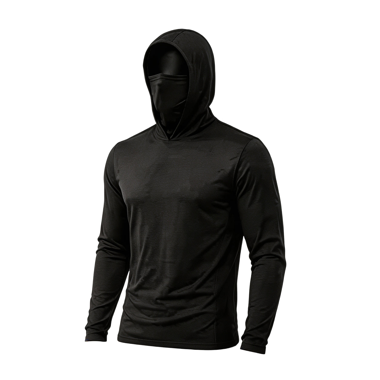 Men's UPF 50+ Long-Sleeve Sun-Protection Hoodie (with Sleeve Pocket and Face Mask)