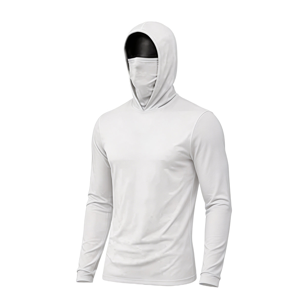 Men's UPF 50+ Long-Sleeve Sun-Protection Hoodie (with Sleeve Pocket and Face Mask)