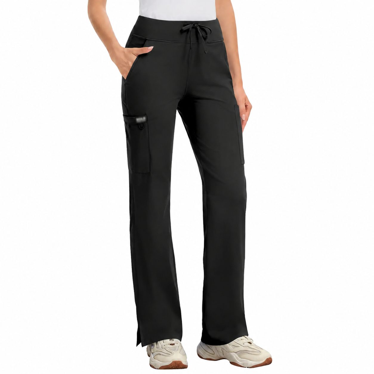 ❤️DEALS FOR YOU-Women's High-Rise Stretch Scrub Pants with Yoga Waistband & Pockets