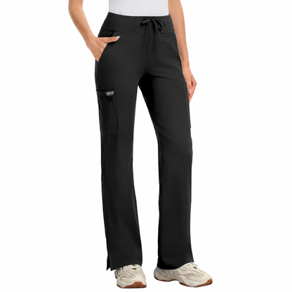 ❤️DEALS FOR YOU-Women's High-Rise Stretch Scrub Pants with Yoga Waistband & Pockets
