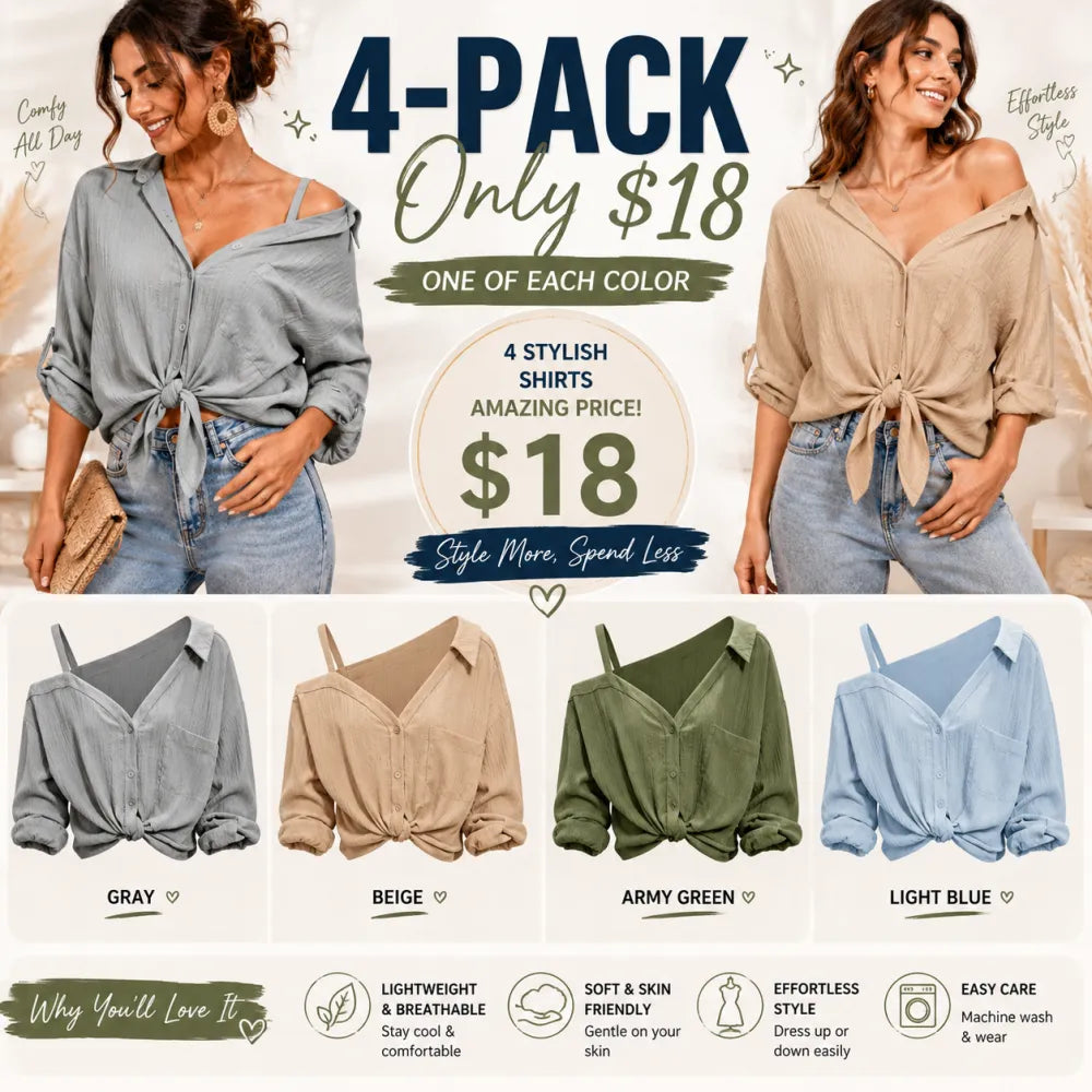 💖Limited Time $24 Bundle Deal💖 – 8pcs Women’s Asymmetric Cold Shoulder Blouse, Elegant Spring Summer Casual Tops