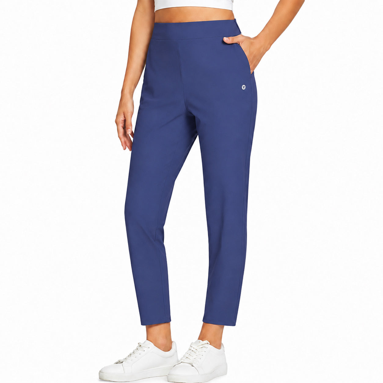 Women's High Waist Stretch Ankle Pants with Pockets – Golf, Work & Casual