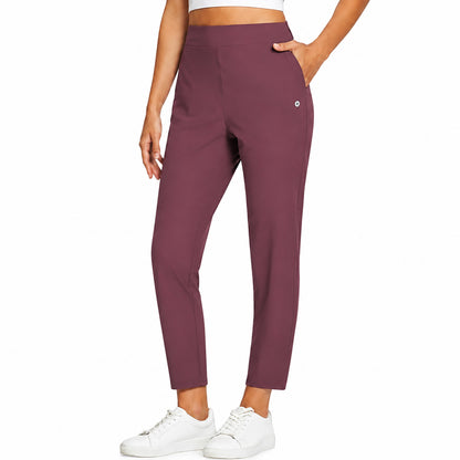 Women's High Waist Stretch Ankle Pants with Pockets – Golf, Work & Casual