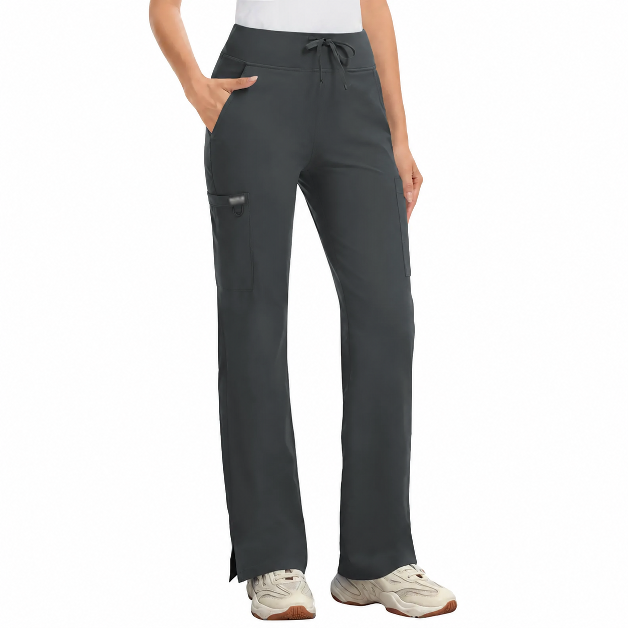 ❤️DEALS FOR YOU-Women's High-Rise Stretch Scrub Pants with Yoga Waistband & Pockets