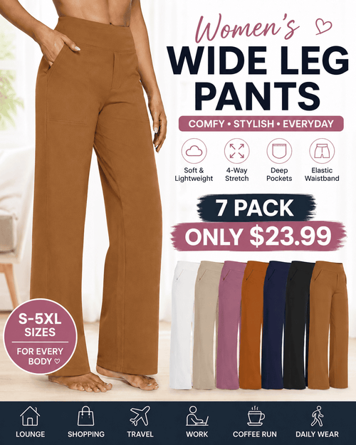 [Last Day Promotion]Women's wide leg pants with pockets