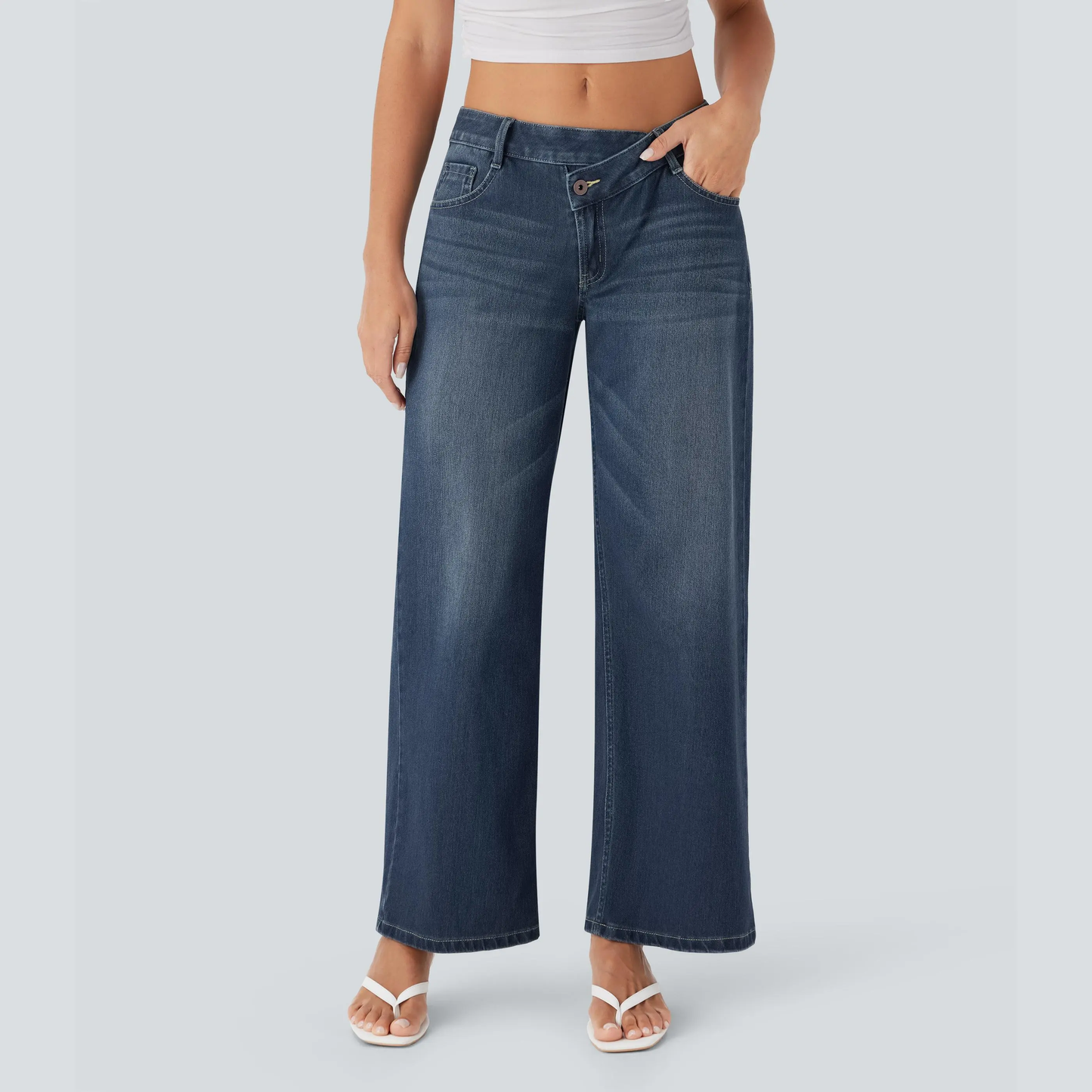 Women's Low Rise Wide Leg Jeans
