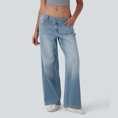 Women's Low Rise Wide Leg Jeans