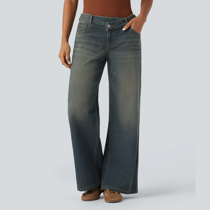 Women's Low Rise Wide Leg Jeans