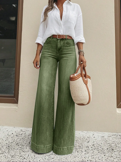 Women's Loose Fit Baggy Oversized Straight Leg Denim Jeans with Pockets