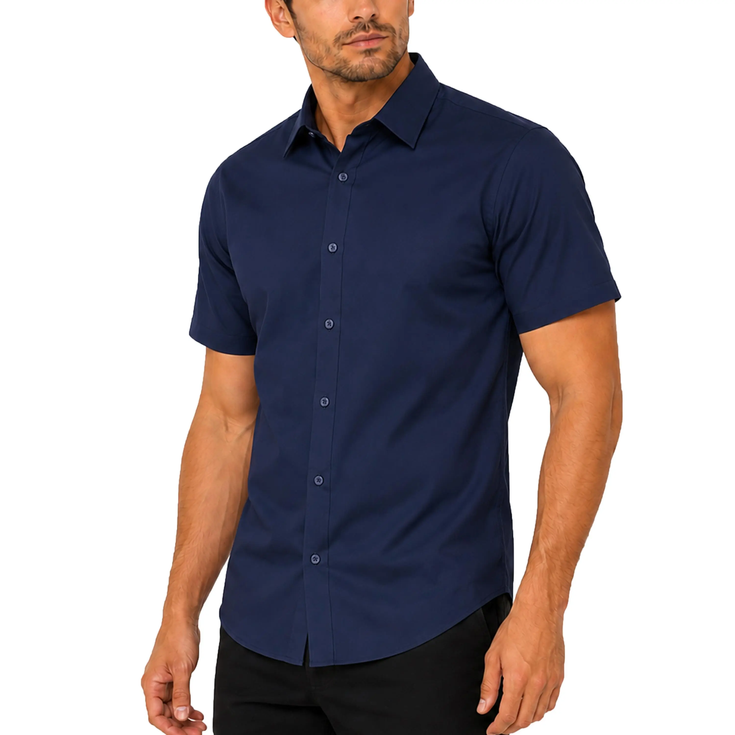 Men's Short Sleeve Stretch Dress Shirt