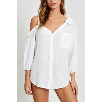 💖Limited Time $24 Bundle Deal💖 – 8pcs Women’s Asymmetric Cold Shoulder Blouse, Elegant Spring Summer Casual Tops
