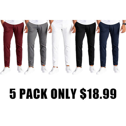 🔥Men's Slim Fit Stretch Golf Pants🔥 10-Pack - All Colors Included, Only $23.99