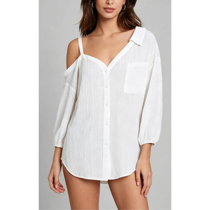 💖Limited Time $24 Bundle Deal💖 – 8pcs Women’s Asymmetric Cold Shoulder Blouse, Elegant Spring Summer Casual Tops