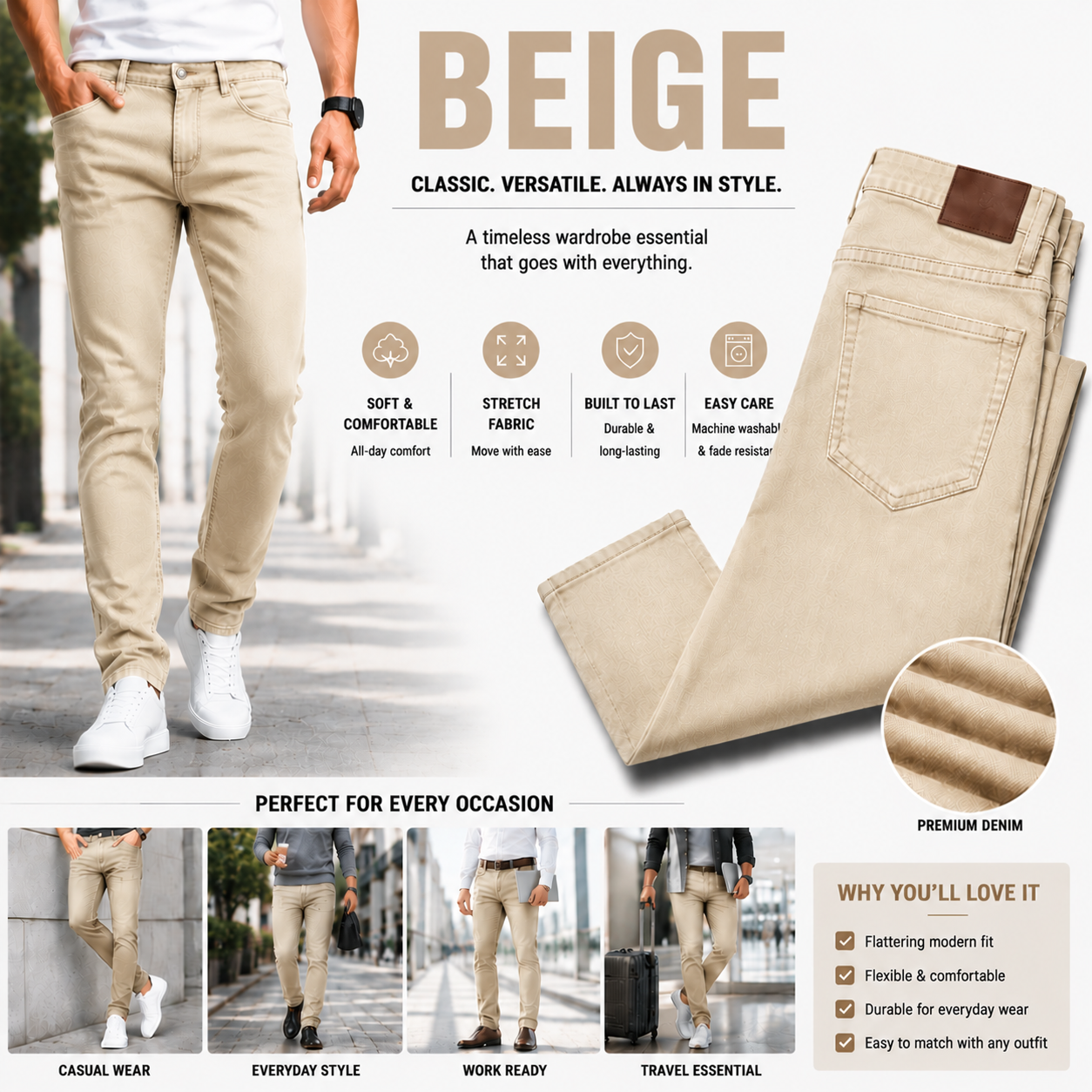 8-Pack Men's Slim Fit Stretch Jeans