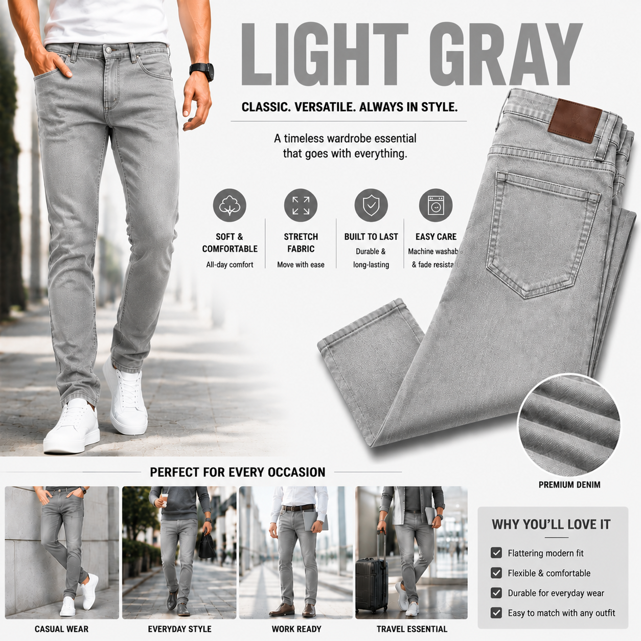 8-Pack Men's Slim Fit Stretch Jeans