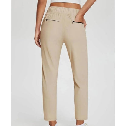 Women’s Fitted High-Waisted Zip-Pocket Trousers👖Lightweight, Breathable, Soft 26"/27" Ankle Pants with Zipper Pockets