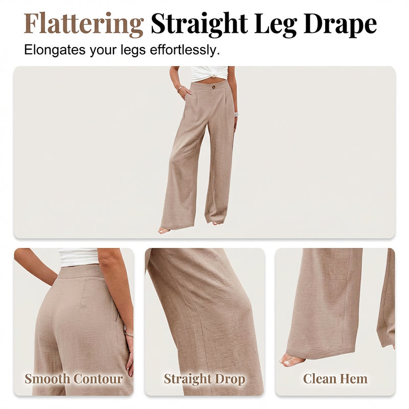 Women's High Waist Wide-Leg Casual Pants